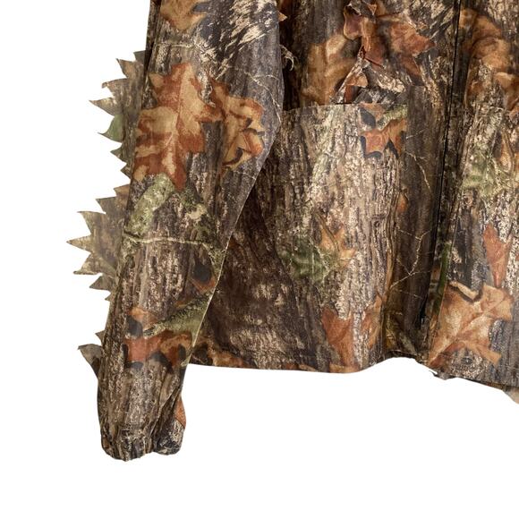 Underbrush Mossy Oak Break Up Camo Hooded Ghillie 3D Hunter Jacket Size Medium - Picture 8 of 16